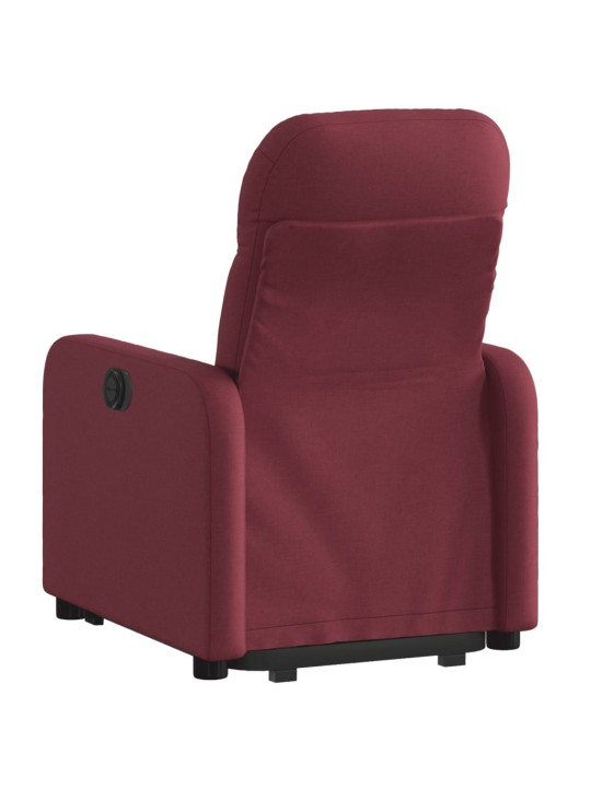Zvedací polohovací křeslo vínové textil