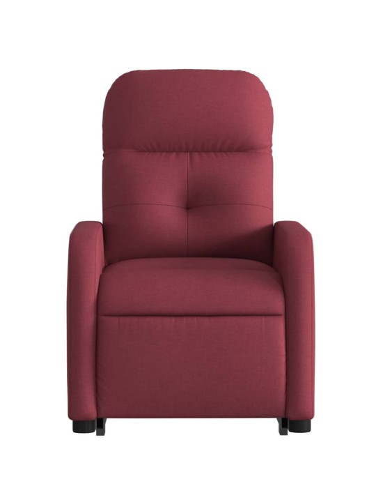 Zvedací polohovací křeslo vínové textil