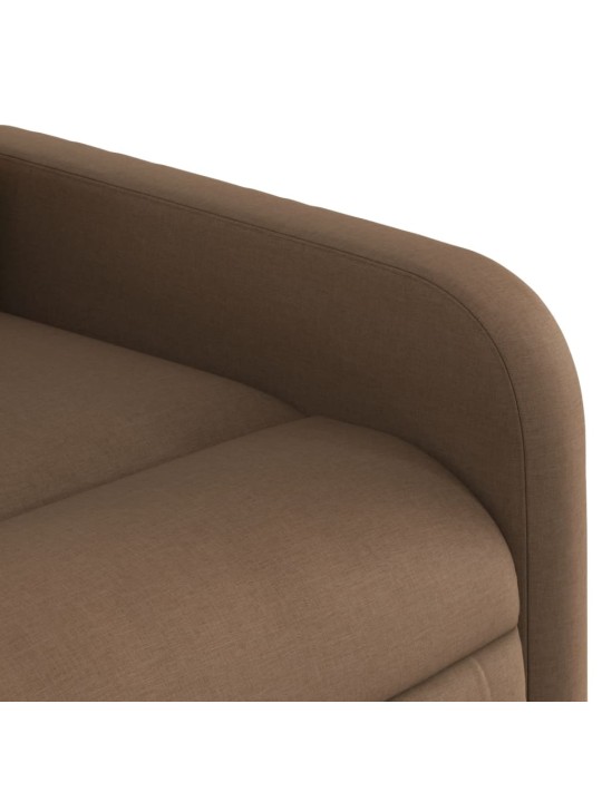 Zvedací polohovací křeslo hnědé textil