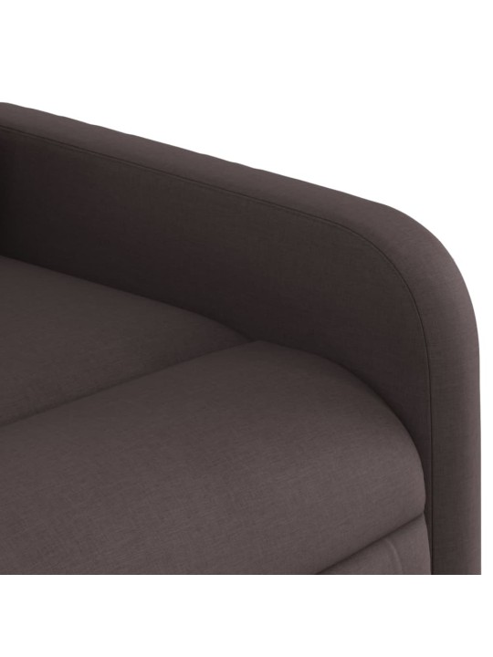 Zvedací polohovací křeslo tmavě hnědé textil