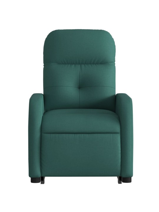 Zvedací polohovací křeslo tmavě zelené textil