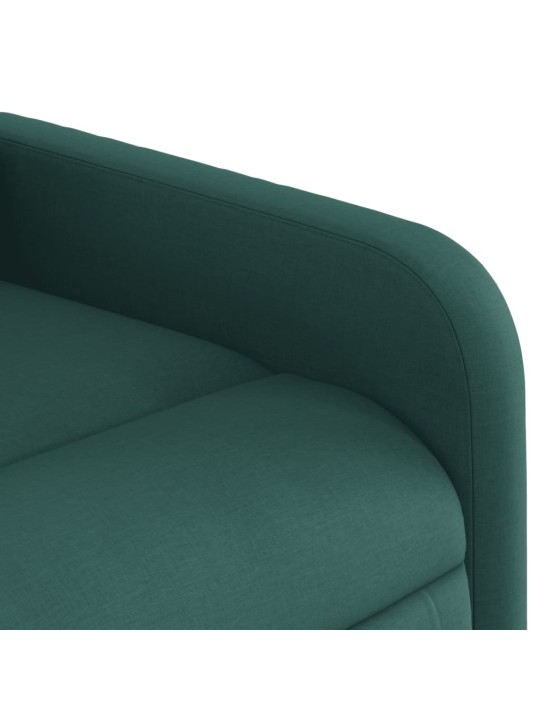 Zvedací polohovací křeslo tmavě zelené textil