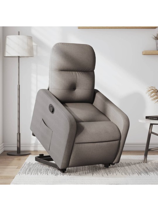 Zvedací polohovací křeslo taupe textil