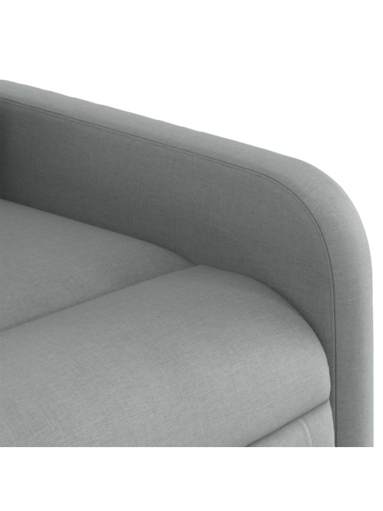 Zvedací masážní polohovací křeslo světle šedé textil