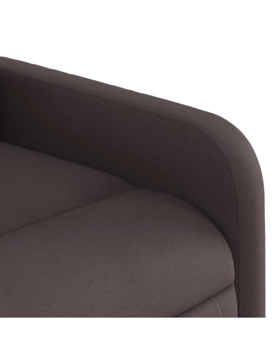 Zvedací masážní polohovací křeslo tmavě hnědé textil