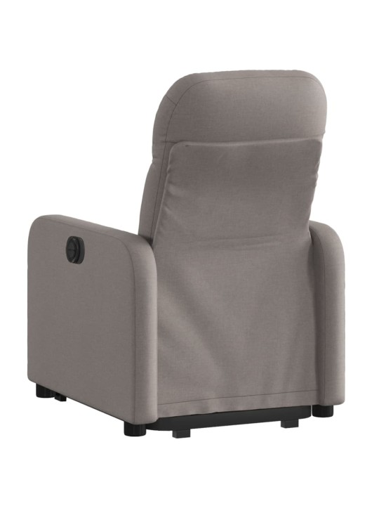 Elektrické zvedací polohovací křeslo taupe textil