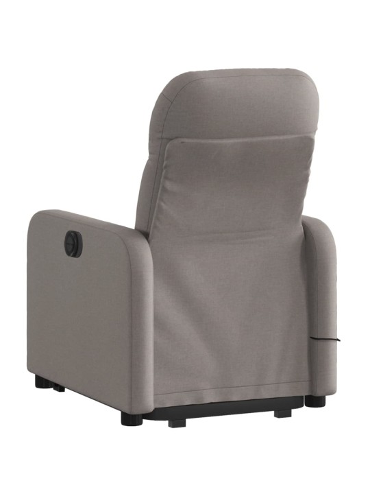 Elektrické zvedací masážní polohovací křeslo taupe textil