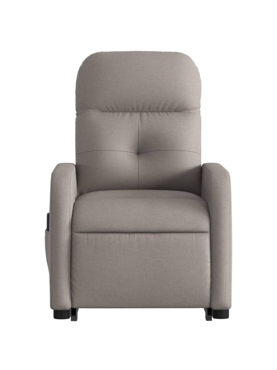Elektrické zvedací masážní polohovací křeslo taupe textil