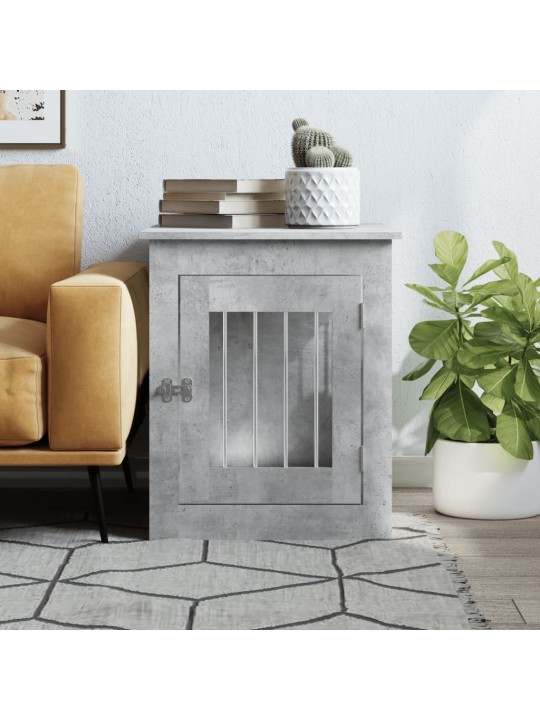 Psí bouda a koncový stolek betonově šedá 55x75x65 cm kompozit