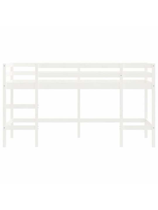 Dětská patrová postel se žebříkem bílá 90 x 190 cm borové dřevo