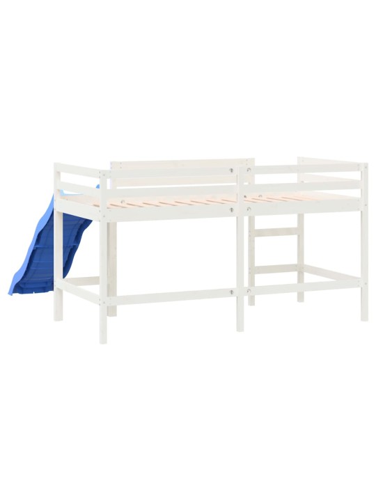 Dětská patrová postel se skluzavkou bílá 90x190 cm borové dřevo
