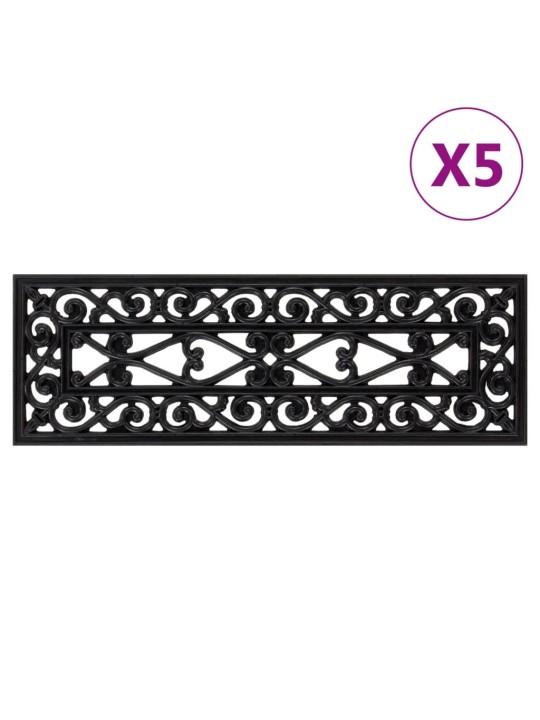 Nášlapy na schody 5 ks 25 x 75 cm guma