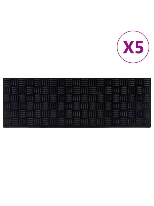 Nášlapy na schody 5 ks 25 x 75 cm guma