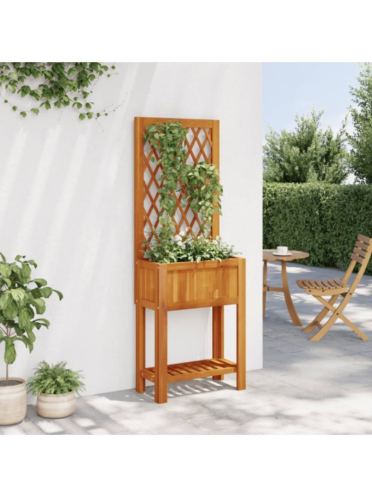 Truhlík s treláží a policí 55 x 29,5 x 152 cm masivní akácie