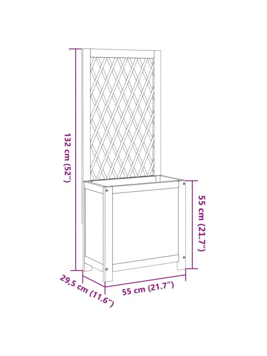 Truhlík s treláží 55 x 29,5 x 132 cm masivní akácie