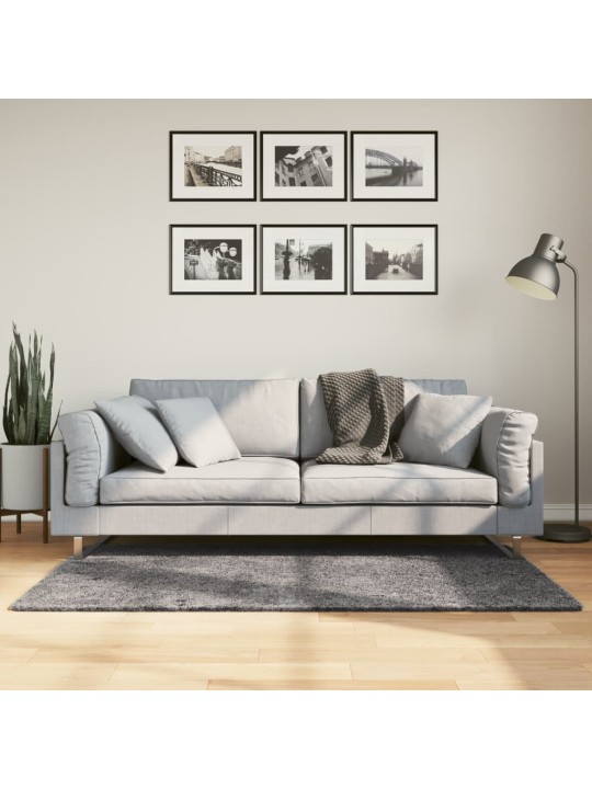 Koberec HUARTE krátký vlas měkký a pratelný antracit 80x150 cm