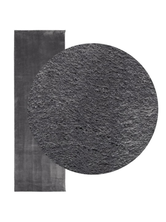 Koberec HUARTE krátký vlas měkký a pratelný antracit 80x250 cm