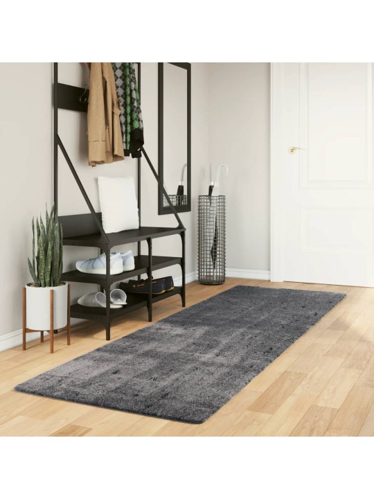 Koberec HUARTE krátký vlas měkký a pratelný antracit 80x250 cm