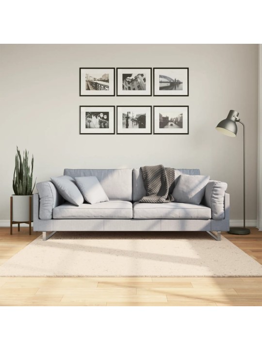 Koberec HUARTE krátký vlas měkký a pratelný béžový 160x160 cm