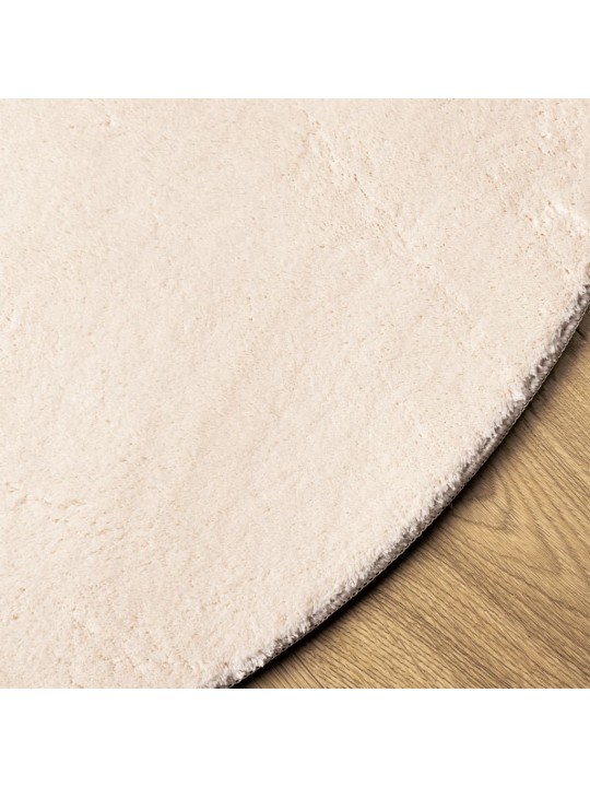 Koberec HUARTE krátký vlas měkký a pratelný béžový Ø 120 cm