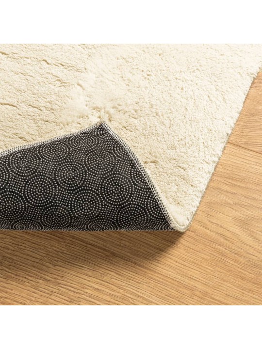 Koberec huarte krátký vlas měkký a pratelný krémový 80x200 cm