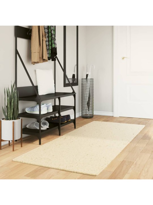 Koberec huarte krátký vlas měkký a pratelný krémový 80x200 cm