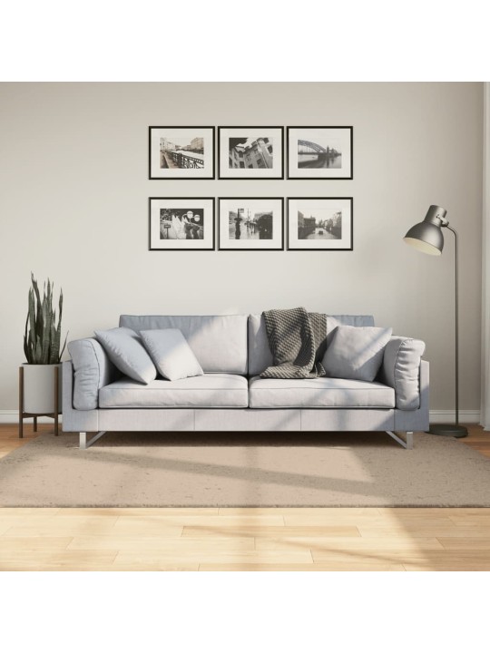 Koberec HUARTE krátký vlas měkký a pratelný pískový 140x200 cm