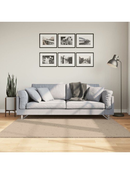 Koberec HUARTE krátký vlas měkký a pratelný pískový 160x160 cm