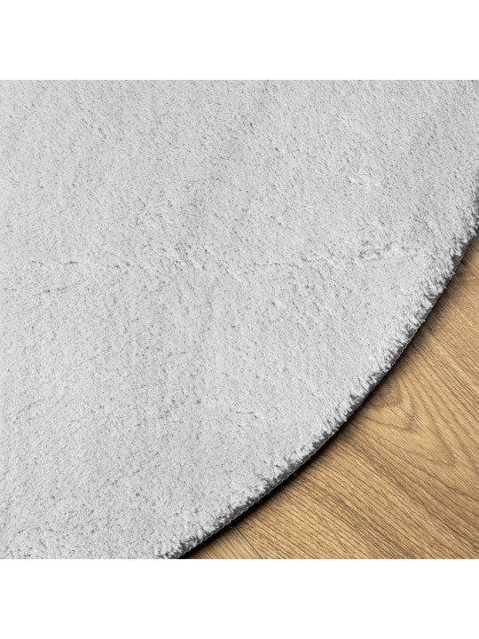 Koberec HUARTE krátký vlas měkký a pratelný šedý Ø 100 cm