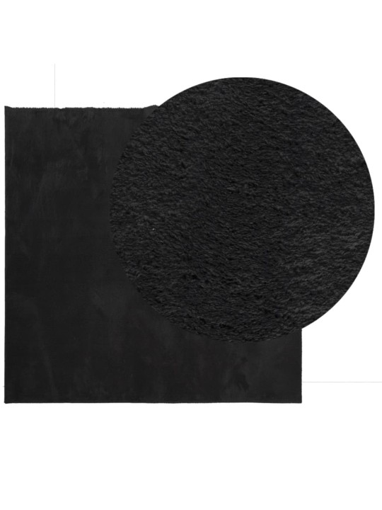 Koberec HUARTE krátký vlas měkký a pratelný černý 60x110 cm