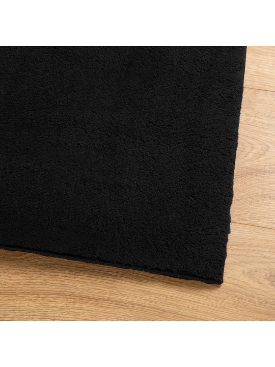 Koberec HUARTE krátký vlas měkký a pratelný černý 60x110 cm