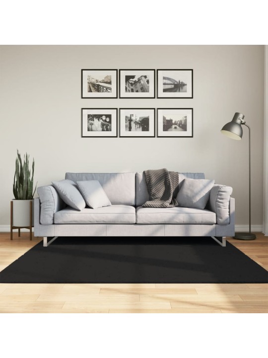 Koberec HUARTE krátký vlas měkký a pratelný černý 60x110 cm