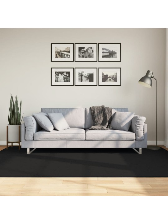 Koberec HUARTE krátký vlas měkký a pratelný černý 160x230 cm