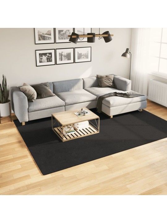 Koberec HUARTE krátký vlas měkký a pratelný černý 200x280 cm
