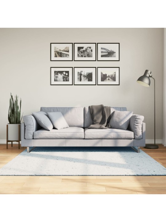 Koberec HUARTE krátký vlas měkký a pratelný modrý 160x160 cm