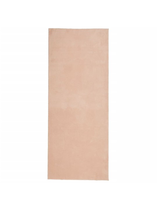 Koberec HUARTE krátký vlas měkký a pratelný blush 80x200 cm