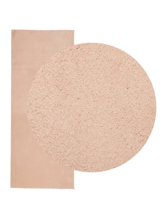Koberec HUARTE krátký vlas měkký a pratelný blush 80x200 cm