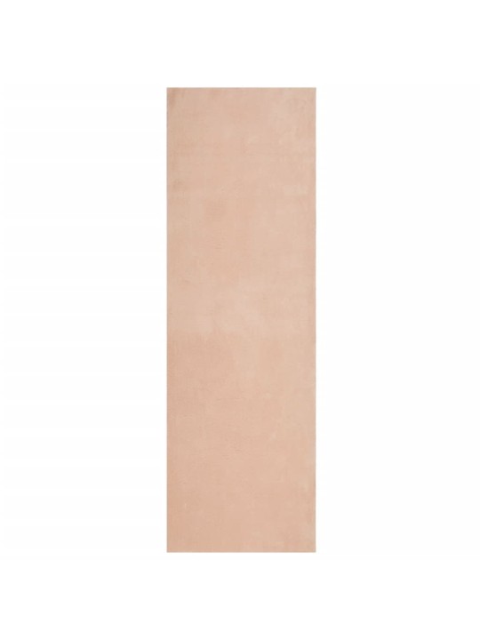 Koberec HUARTE krátký vlas měkký a pratelný blush 80x250 cm