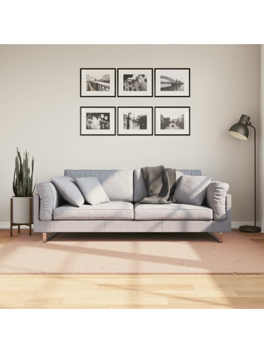 Koberec HUARTE krátký vlas měkký a pratelný blush 140x200 cm