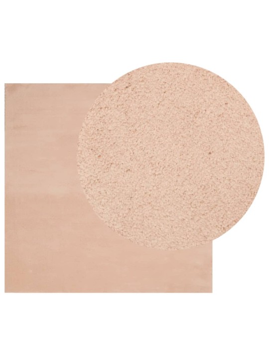 Koberec HUARTE krátký vlas měkký a pratelný blush 160x160 cm