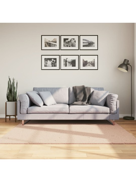 Koberec HUARTE krátký vlas měkký a pratelný blush 160x160 cm