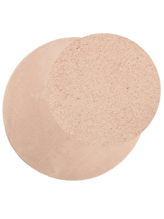 Koberec HUARTE krátký vlas měkký a pratelný blush Ø 80 cm