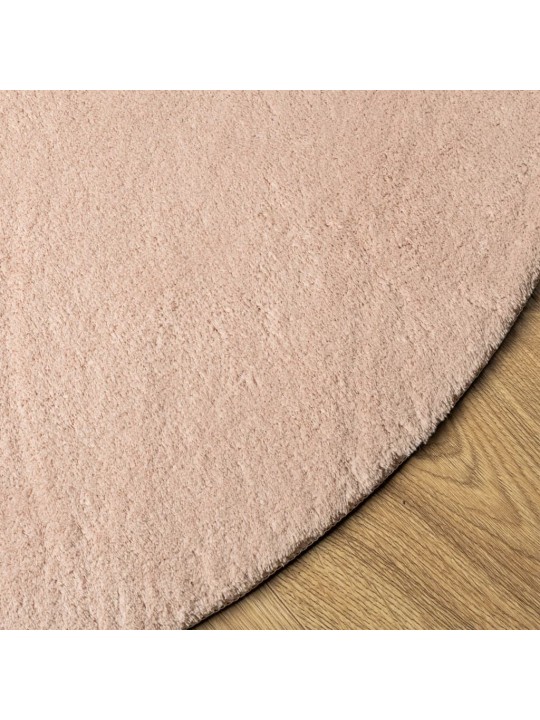 Koberec HUARTE krátký vlas měkký a pratelný blush Ø 80 cm