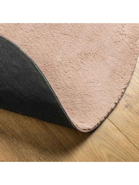 Koberec HUARTE krátký vlas měkký a pratelný blush Ø 80 cm