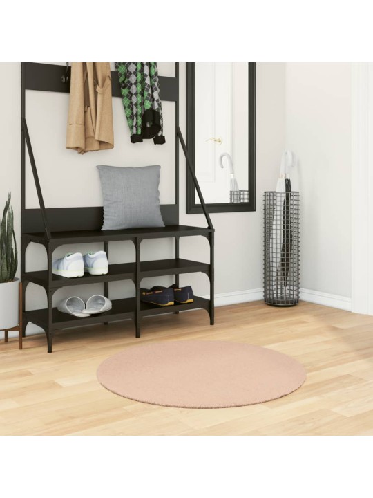 Koberec HUARTE krátký vlas měkký a pratelný blush Ø 80 cm