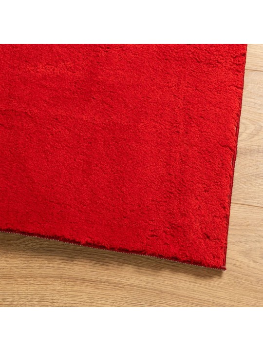 Koberec HUARTE krátký vlas měkký a pratelný červený 80x200 cm