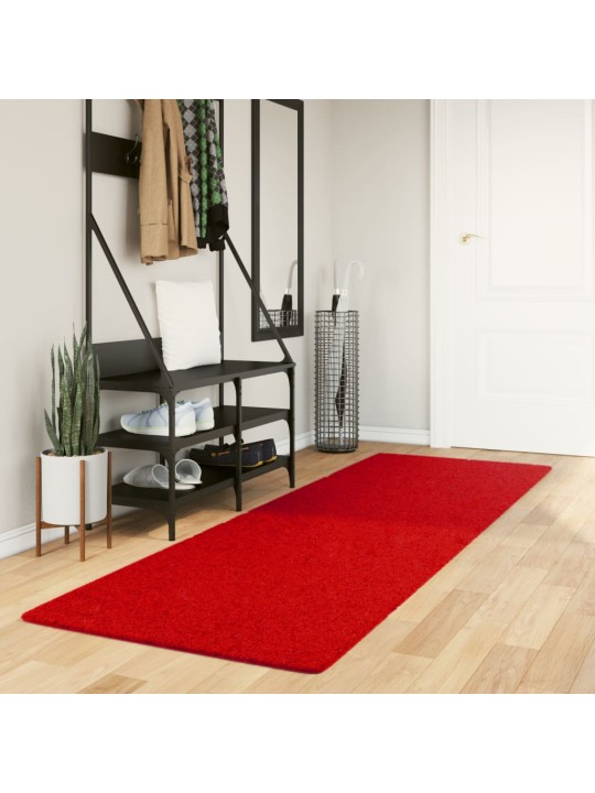 Koberec HUARTE krátký vlas měkký a pratelný červený 80x250 cm