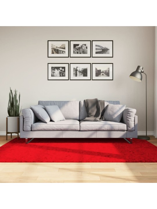 Koberec HUARTE krátký vlas měkký a pratelný červený 140x200 cm