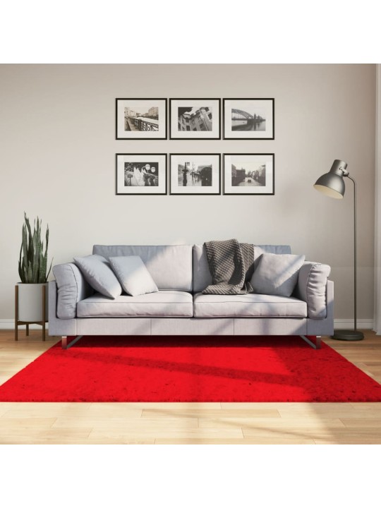 Koberec HUARTE krátký vlas měkký a pratelný červený 160x160 cm