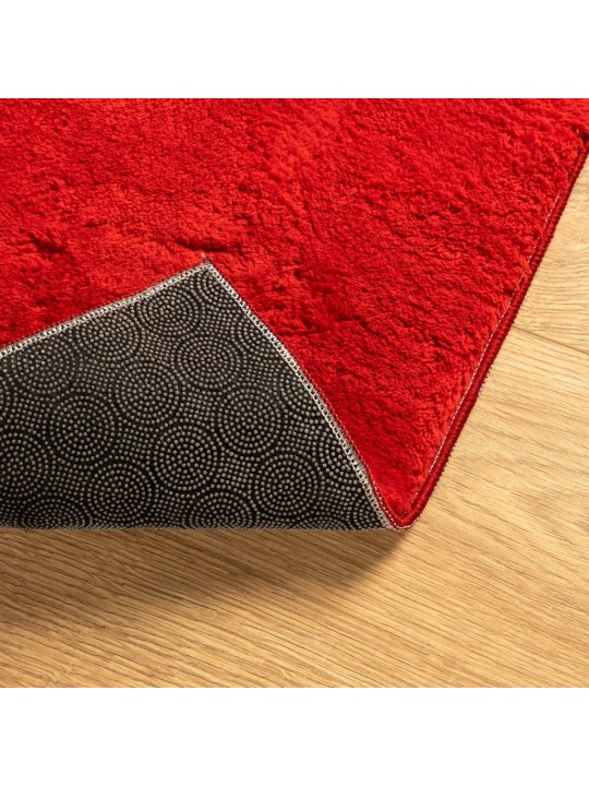 Koberec huarte krátký vlas měkký a pratelný červený 200x200 cm